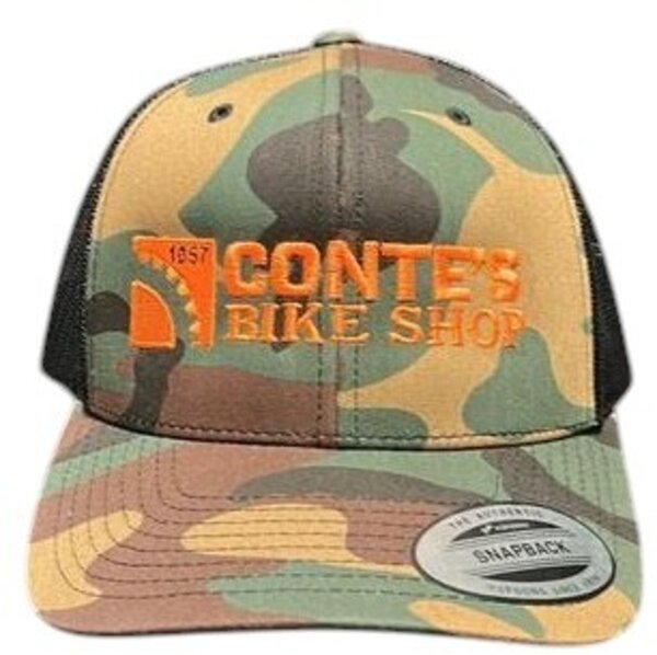 Conte's Bike Shop Conte's Curved Trucker Hat - Camo Size: One Size